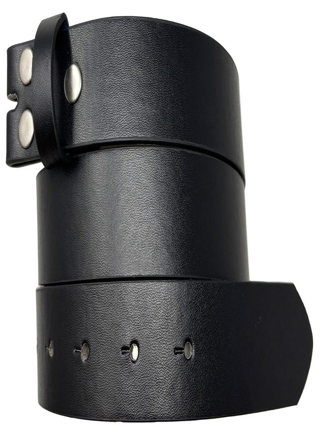 BC Belts حزام نسائي من الجلد من بي سي بيلتس، بلمسة نهائية ناعمة، عرض 1.25 بوصة، مزود بأزرار كبس (أسود - مقاس متوسط) - Image 1